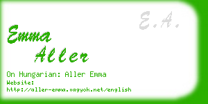 emma aller business card